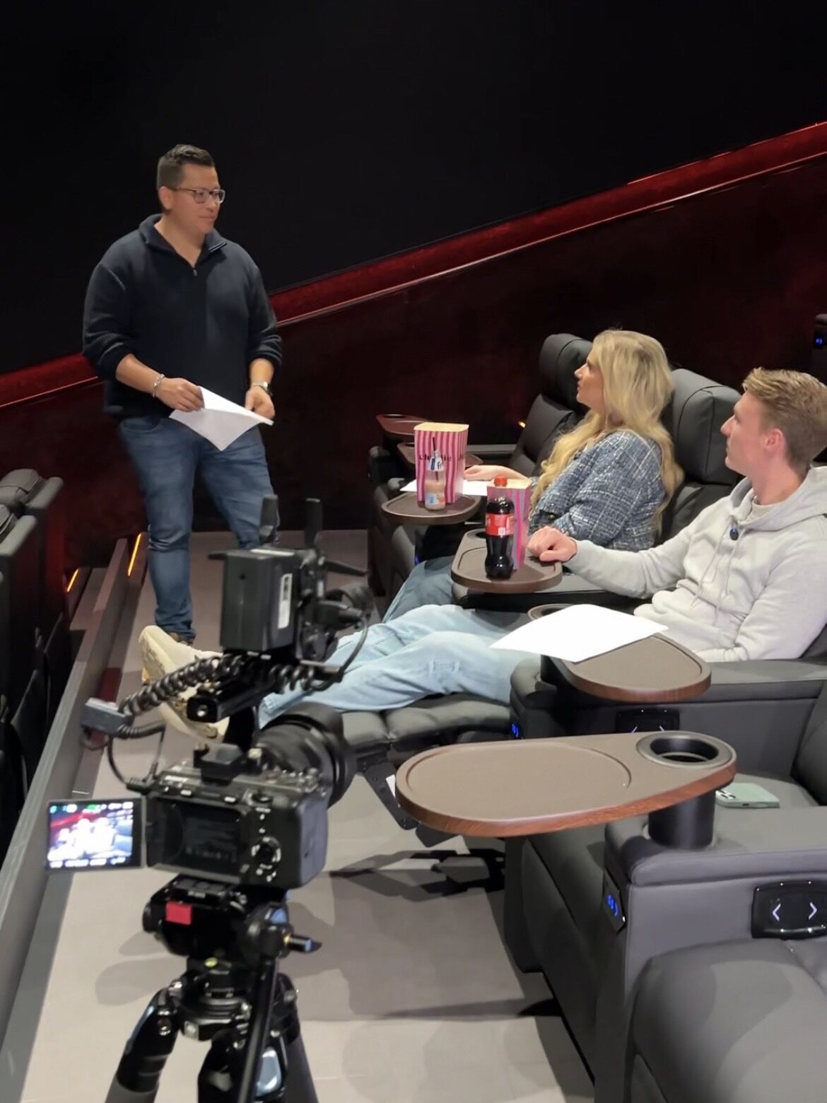 Interview-opname in de bioscoop